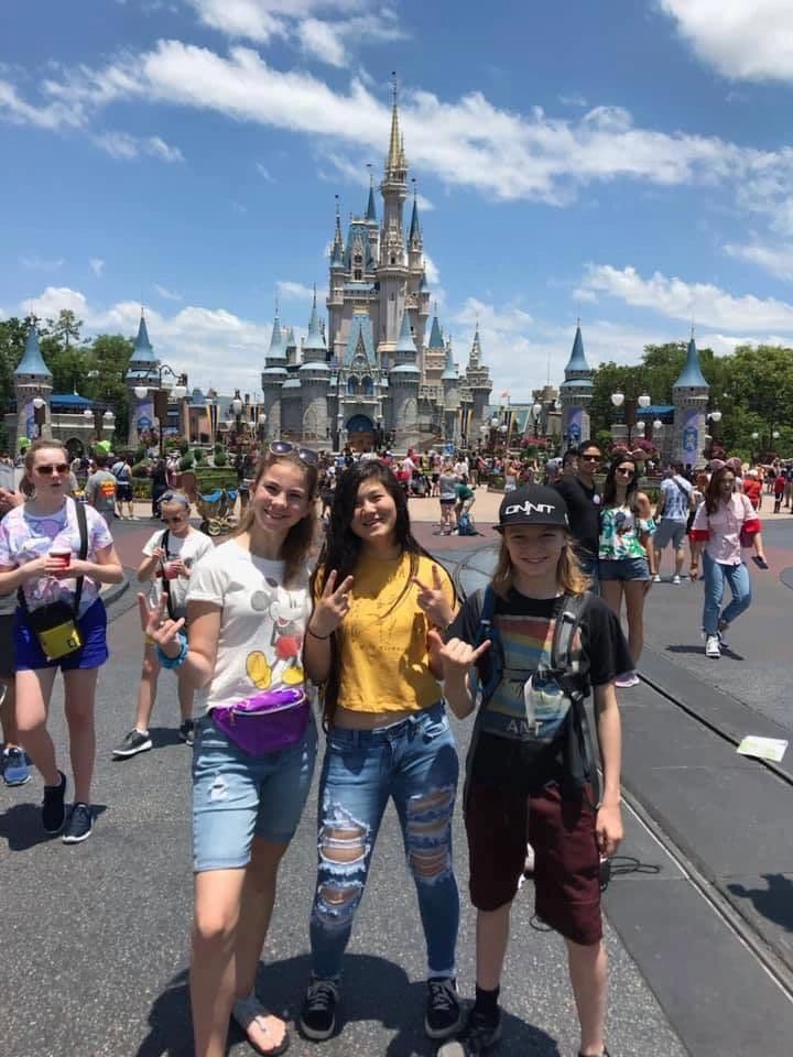 Mouseketeers and youth at Disney for a Day at Disney trip
