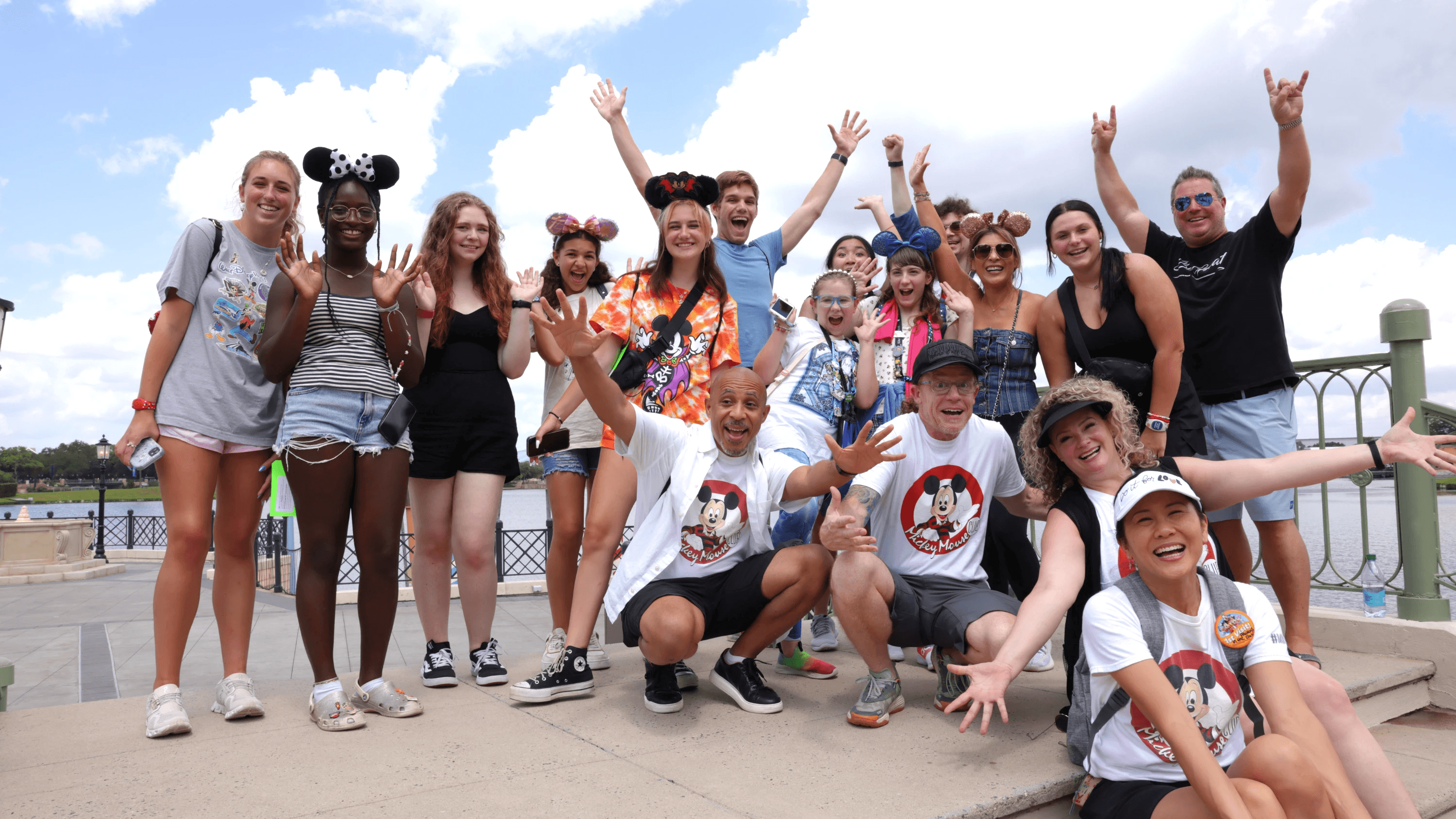 Students cheering with Mouseketeers at Walt Disney World