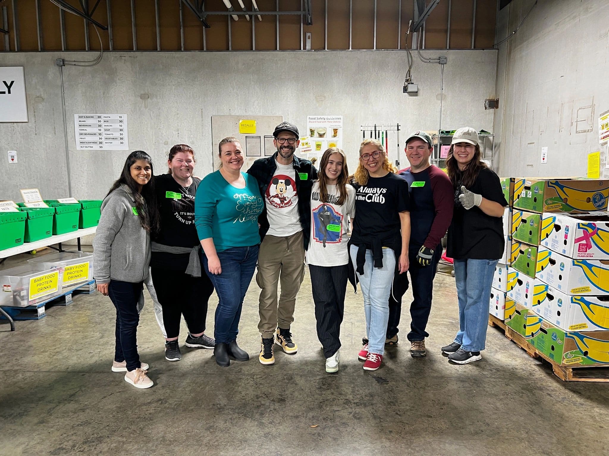 Mouseketeers volunteering at Second Harvest Food Bank